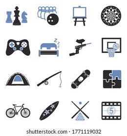 Free Time Icons. Two Tone Flat Design. Vector Illustration.