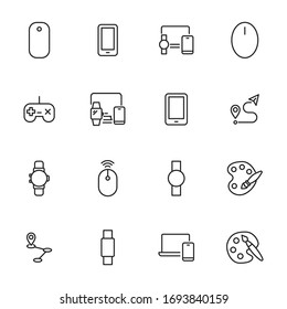 Free time line icons set. Stroke vector elements for trendy design. Simple pictograms for mobile concept and web apps. Vector line icons isolated on a white background. 
