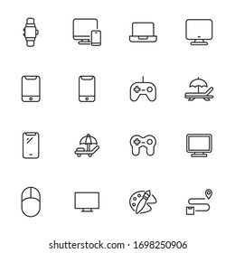 Free time line icons set. Stroke vector elements for trendy design. Simple pictograms for mobile concept and web apps. Vector line icons isolated on a white background. 
