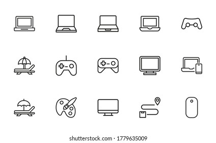 Free time line icons set. Stroke vector elements for trendy design. Simple pictograms for mobile concept and web apps. Vector line icons isolated on a white background.