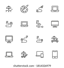 Free time line icons set. Stroke vector elements for trendy design. Simple pictograms for mobile concept and web apps. Vector line icons isolated on a white background.