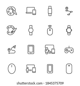 Free time line icons set. Stroke vector elements for trendy design. Simple pictograms for mobile concept and web apps. Vector line icons isolated on a white background.