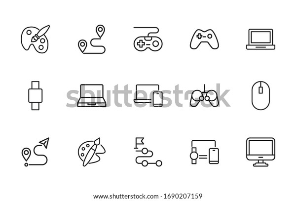 Free time line\
icons set. Stroke vector elements for trendy design. Simple\
pictograms for mobile concept and web apps. Vector line icons\
isolated on a white background.\
\

