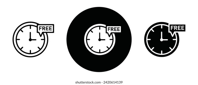 Free time outline icon collection or set. Free time Thin vector line art