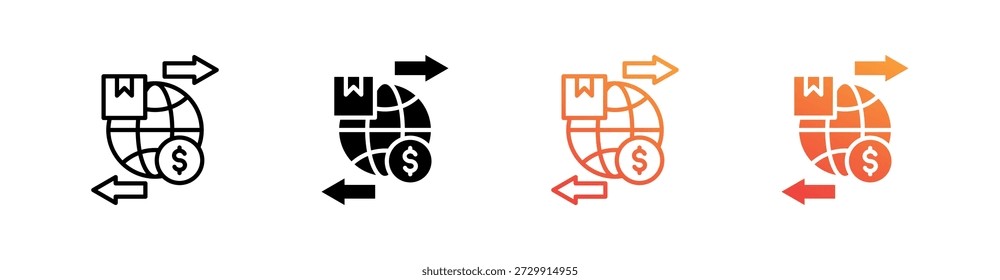 Vector de conjunto de iconos de estilo múltiple de libre comercio