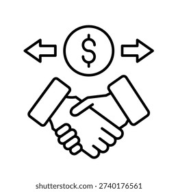 Free Trade Outline Icon Vector Illustration