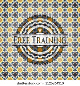 Free Training arabesque style emblem. arabic decoration.