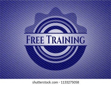Free Training badge with jean texture