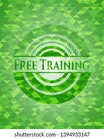 Free Training green mosaic emblem. Vector Illustration. Detailed.