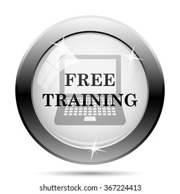 Free training icon. Internet button on white background. EPS10 vector.