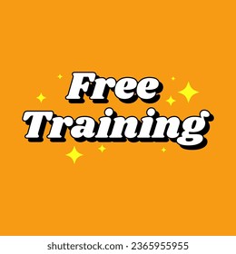 Free training icon label word design vector