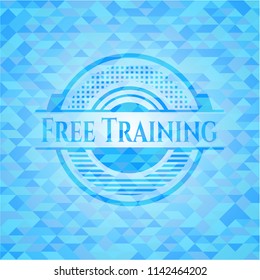 Free Training light blue emblem. Mosaic background