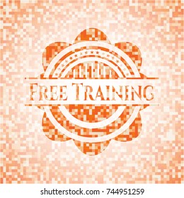 Free Training orange mosaic emblem