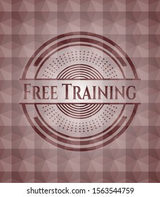 Free Training red seamless emblem with geometric pattern.