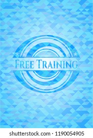 Free Training sky blue emblem with mosaic background