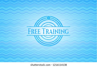 Free Training water wave representation badge background.