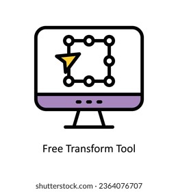 Free Transform Tool vector Filled outline Icon Design illustration. Graphic Design Symbol on White background EPS 10 File

