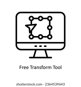 Free Transform Tool vector  outline Icon Design illustration. Graphic Design Symbol on White background EPS 10 File
