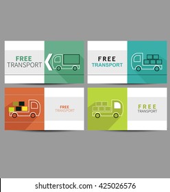 Free transport, flat icon set