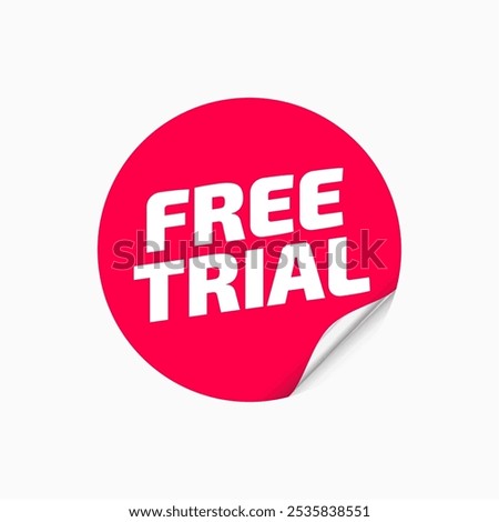 free trial access sticker background for business promotion vector