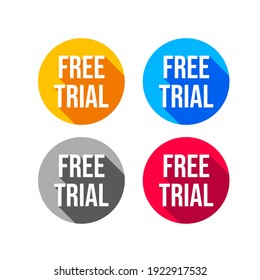 Free Trial Badge Sticker Icon Label Design Vector