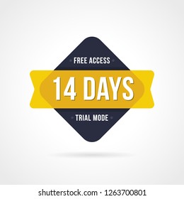 Free trial badges. 14 day access. banner stickers