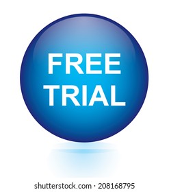 Free trial blue circular button