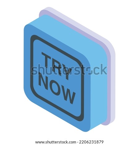 Free trial button icon. Isometric of free trial button vector icon for web design isolated on white background