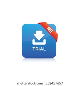 Free Trial Button With Ribbon