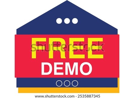 Free Trial Free demo book icon label live background business button sign  symbol