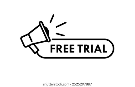 Free trial design logo template illustration