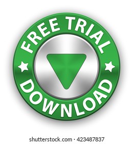 Free trial download button, vector