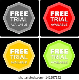 Free trial green , icon vector