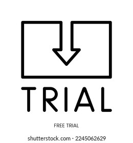 free trial icon. Line Art Style Design Isolated On White Background