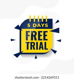 free trial label for limit of 5 days vector