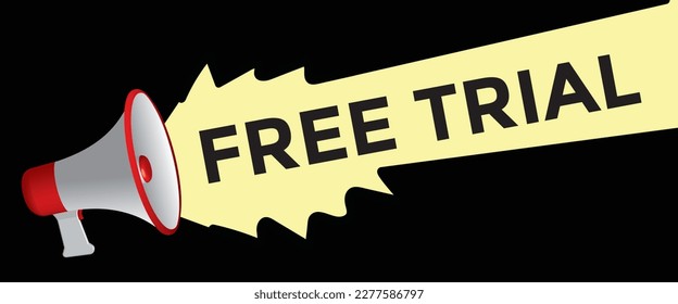 free trial, megaphone template, vector illutration