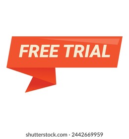 Free trial message icon cartoon vector. Tag label gift. App now period