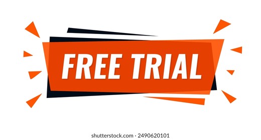 free trial offer banner buy coupon with no cost vector