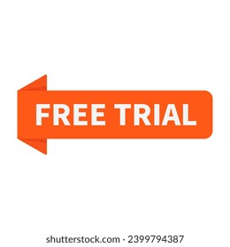 Free Trial In Orange Rectangle Shape For Promotion Business Marketing Social Media Information
