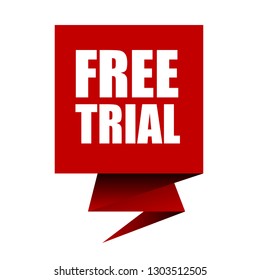 free trial red banner.Designed for your web site design, logo, app, UI