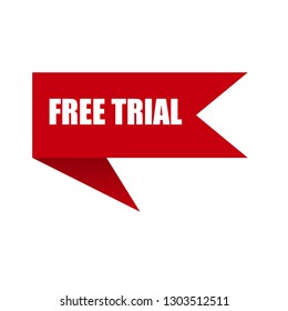 free trial red banner.Designed for your web site design, logo, app, UI