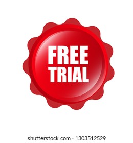 free trial red banner.Designed for your web site design, logo, app, UI