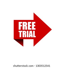 free trial red banner.Designed for your web site design, logo, app, UI