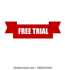 free trial red banner.Designed for your web site design, logo, app, UI