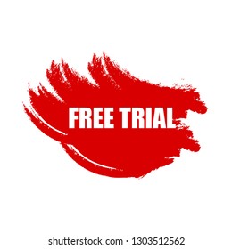 free trial red banner.Designed for your web site design, logo, app, UI