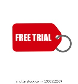 free trial red banner.Designed for your web site design, logo, app, UI