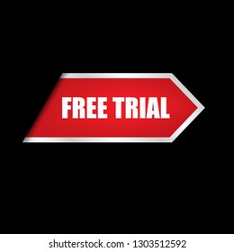 free trial red banner.Designed for your web site design, logo, app, UI