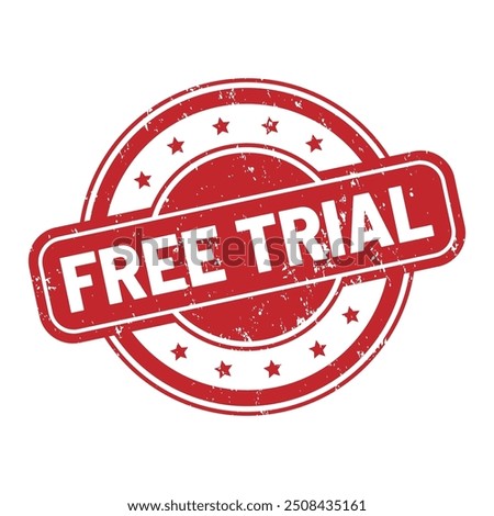 Free trial round stamp icon grunge distressed style