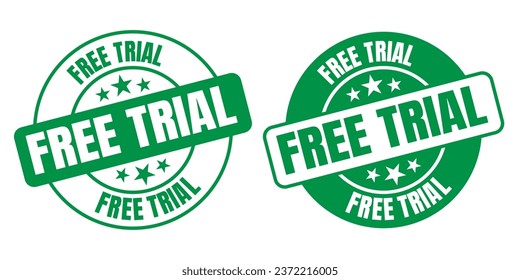 Free Trial rounded vector symbol set on white background