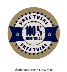 free trial stamp on whit vector illustration